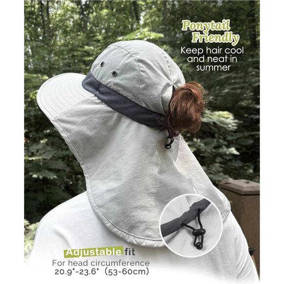 Creekstone Wide Brim Sun Hat Neck Flap UPF 50+ UV Protection Waterproof Unisex - Picture 5 of 8